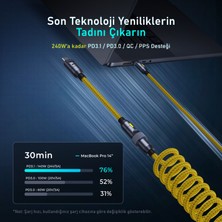 Aohi Creative Type-C to Type-C+Lightning 240W Uzayabilen 2,6m Süper Hızlı Şarj Kablo Seti