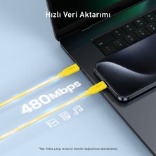 Aohi Silky Usb-C To Usb-C 1m Pd 3.1 480MBPS 140W Süper Hızlı Şarj/data Kablosu