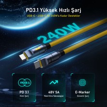 Aohi The Future Silky Type-C to Type-C+Lightning 240W Uzayabilen 2.6m Süper Hızlı Şarj Kablo Seti