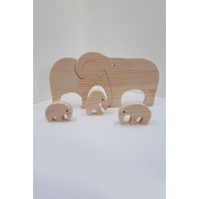 Woodhub Montessori Eğitici Doğal Ahşap Hayvan Figürlü Puzzle