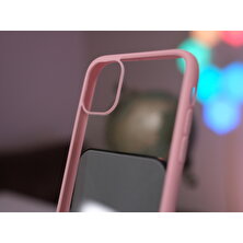 Lara By Afk iPhone 11 Pembe Çerçeveli Şeffaf Kılıf