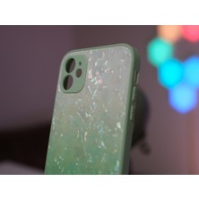 Lara By Afk iPhone 11 Yeşil Kristal Desenli Kamera Korumalı Kılıf