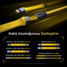 Aohi The Future 4-in-1 Type-C to Type-C 240W 40Gbps PD3.1 USB4 8K Süper Hızlı Şarj-Data Kablo Seti