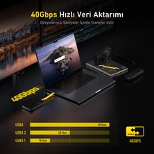 Aohi The Future 4-in-1 Type-C to Type-C 240W 40Gbps PD3.1 USB4 8K Süper Hızlı Şarj-Data Kablo Seti