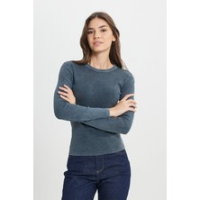 Wrangler Slim Fit Dar Kesim Bisiklet Yaka Koyu Mavi Tişört