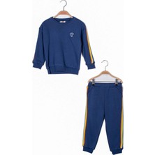 Unisex Şeritli Lacivert Eşofman Takım (5-14 Yaş)
