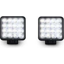 Point Off Road Sis Farı Çalışma Lambası 16 LED Kare Su Geçirmez 48W 2 Adet