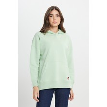 Wrangler Loose Fit Rahat Kesim Kapüşonlu İçi Polarlı Sarı Sweatshirt