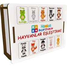 Hamaha Eğitici Ahşap Oyuncak | Hayvan Şekilleriyle Zihinsel Becerileri Geliştiren Ahşap Denkleştirme Blokları | 20 Parça Kutulu Eğitici Oyuncak