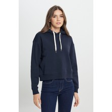 Wrangler Regular Fit Normal Kesim Kapüşonlu İçi Polarlı Lacivert Sweatshirt