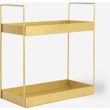 Gold Metal Organizer - 2 Katlı Tezgah Üstü Düzenleyici - Mocha
