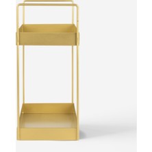 Gold Metal Organizer - 2 Katlı Tezgah Üstü Düzenleyici - Mocha