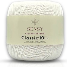 Sensy Classic 10 Tığ İpi 100% Merserize Pamuk Örgü İpi, Dantel İpi, Giza Mısır Pamuğu Dantel İpliği