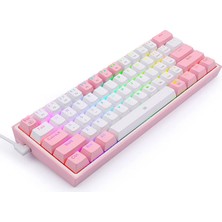 Redragon K617-RGB-WP Fızz Rgb Red Swıtch Kablolu Mekanık Q Klavye beyaz-Pembe