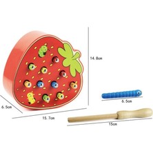 Leca Manyetik Böcek Yakalama Oyunu Erken Eğitim Oyuncakları El-Göz Koordinasyonu Böcek Yeme Elma Çilek Şans Eseri Masa Üstü Oyunu (Yurt Dışından)