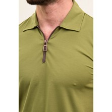 MCR Düz Slim Fit Fermuarlı Polo Yaka Erkek T-Shirt
