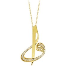 Ejoya 14 Ayar Altın Elif Vav Taşlı Kolye 84179