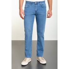 MCR Düz Açık Mavi Slim Fit Erkek Kot Pantolon