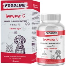 Foodline Immune +C 75 Tablet | Kedi ve Köpekler Için Immun Sistemini Destekleyici