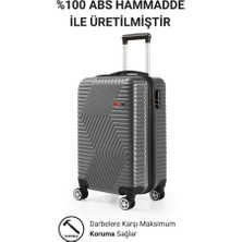 G&d Polo Suitcase Abs Kabin ve Büyük Boy Koyu Gri 2'li Valiz Eti 600.02-SET-BK