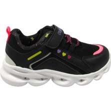Pepino P-1429 Siyah / Gümüş Kız Çocuk Işıklı Spor Ayakkabı