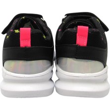 Pepino P-1429 Siyah / Gümüş Kız Çocuk Işıklı Spor Ayakkabı