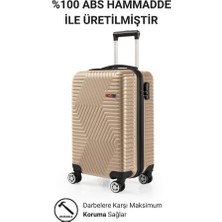 G&d Polo Suitcase Abs Kabin ve Büyük Boy Gold 2'li Valiz Seti 600.06-SET-BK