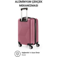 G&d Polo Suitcase Abs Kabin ve Büyük Boy Gül Kurusu 2'li Valiz Seti 600.08-SET-BK