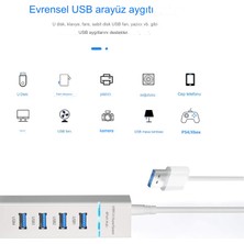 Qasul USB Hub Çoğaltıcı Adaptör 4in1 4 Port Girişli 2.0-3.0 Hız Pc Bilgisayar USB Çoklayıcı Üniversal