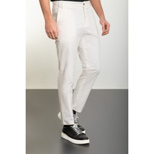 MCR Düz Ekru Super Slim Fit Beli Lastikli Erkek Pantolon
