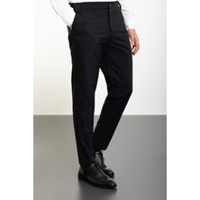 MCR Düz Siyah Super Slim Fit Beli Lastikli Erkek Pantolon