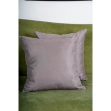 Gentry Premium Kadife Dokulu Süet Kırlent Kılıfı Vizon (45X45)