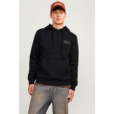 Jack & Jones Jjecorp Logo Sweat Hood Siyah Erkek Sweatshirt
