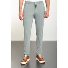 MCR Düz Açık Yeşil Super Slim Fit Beli Lastikli İpli Erkek Pantolon