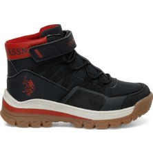 U.S. Polo Assn. CARL HI JR 4PR Lacivert Erkek Çocuk Outdoor Bot PU Malzeme ile Düz Taban