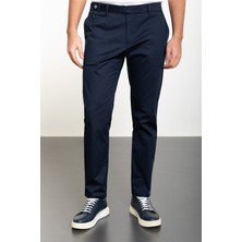 MCR Düz Lacivert Super Slim Fit Kemerli Erkek Pantolon