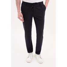 MCR Düz Lacivert Super Slim Fit Beli Lastikli İpli Erkek Pantolon