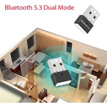 Dual Mod USB Bluetooth Adaptörü Kablosuz 5.3 Çift Modlu Bt Adaptör