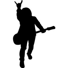 İglii Gitarist Siyah Metal Tablo, Ev Ofis Tablosu