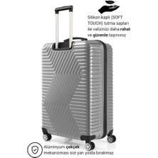 G&d Polo Suitcase Abs Orta ve Büyük Boy Gümüş Gri 2'li Valiz Seti 600.03-B