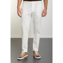 MCR Düz Ekru Super Slim Fit Kemerli Erkek Pantolon