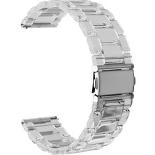 Forzacase Huawei Watch 3 / 3 Pro ile Uyumlu Transparan Şeffaf Baklalı Kordon Kayış - FC763