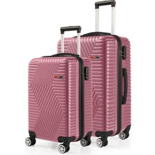 G&d Polo Suitcase Abs Kabin ve Orta Boy Gül Kurusu 2'li Valiz Seti 600.08-SET-OK