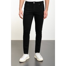 MCR Düz Siyah Super Slim Fit Erkek Kot Pantolon