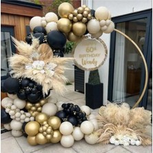 Mucize Balon Gold Krom Siyah Deniz Kumu Balon Seti 100 Lü