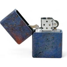 Precious Space Flower - Epoksi Kaplama Stabilize Ahşap Özel Tasarım El Yapımı Zippo Model Çakmak