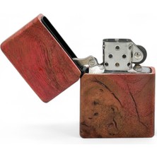 Precious Red Tree - Epoksi Kaplama Stabilize Ahşap Özel Tasarım El Yapımı Zippo Model Çakmak