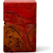 Precious Red Tree - Epoksi Kaplama Stabilize Ahşap Özel Tasarım El Yapımı Zippo Model Çakmak