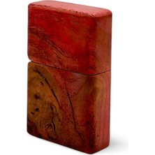 Precious Red Tree - Epoksi Kaplama Stabilize Ahşap Özel Tasarım El Yapımı Zippo Model Çakmak