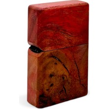 Precious Red Tree - Epoksi Kaplama Stabilize Ahşap Özel Tasarım El Yapımı Zippo Model Çakmak